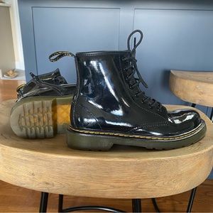 Dr. Martens patent leather boots.